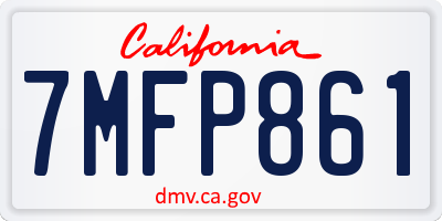CA license plate 7MFP861