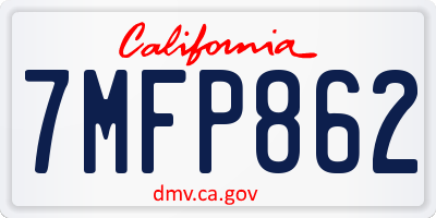CA license plate 7MFP862