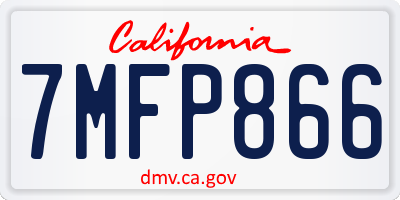 CA license plate 7MFP866