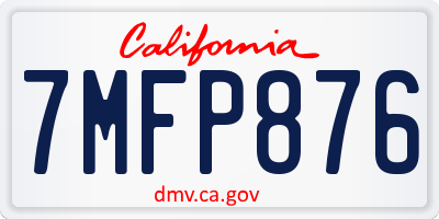 CA license plate 7MFP876