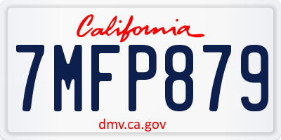 CA license plate 7MFP879