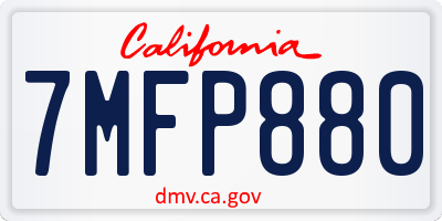 CA license plate 7MFP880