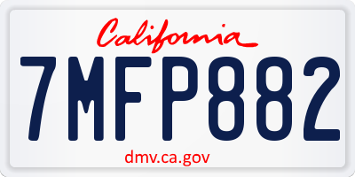 CA license plate 7MFP882