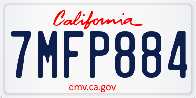 CA license plate 7MFP884