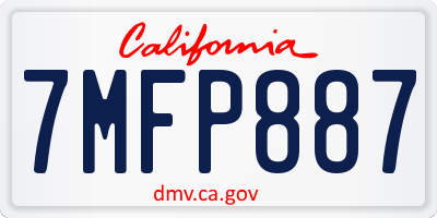 CA license plate 7MFP887
