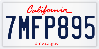 CA license plate 7MFP895