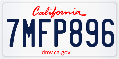CA license plate 7MFP896