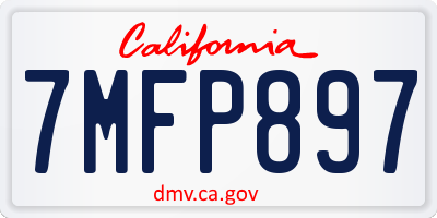 CA license plate 7MFP897