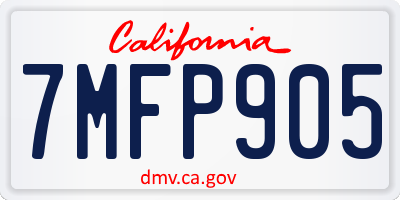 CA license plate 7MFP905