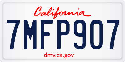 CA license plate 7MFP907