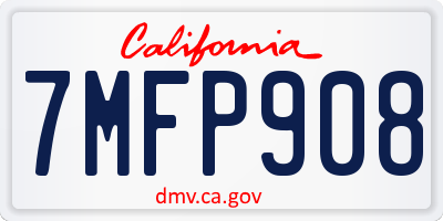 CA license plate 7MFP908