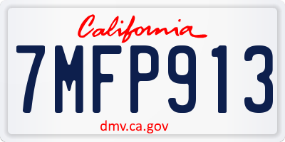 CA license plate 7MFP913