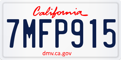 CA license plate 7MFP915