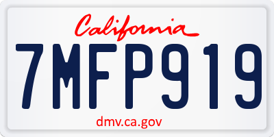 CA license plate 7MFP919