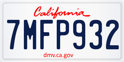 CA license plate 7MFP932