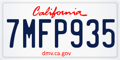 CA license plate 7MFP935