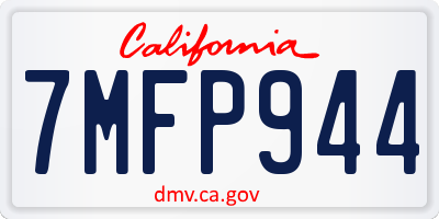 CA license plate 7MFP944