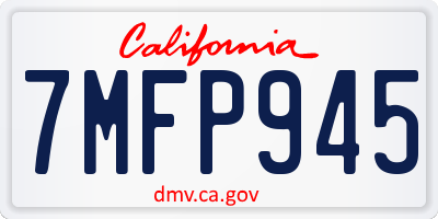 CA license plate 7MFP945