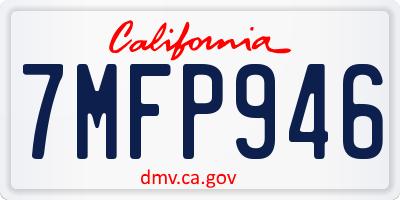 CA license plate 7MFP946
