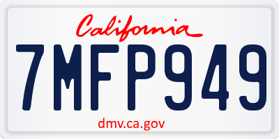 CA license plate 7MFP949