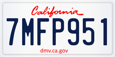 CA license plate 7MFP951