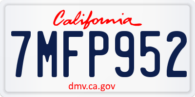 CA license plate 7MFP952