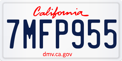 CA license plate 7MFP955