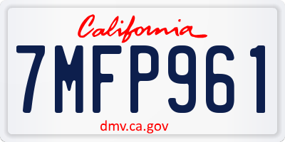 CA license plate 7MFP961