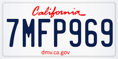 CA license plate 7MFP969