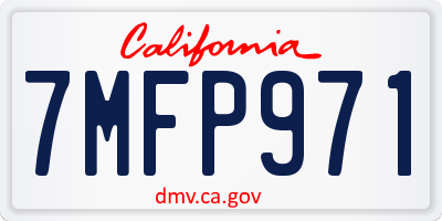 CA license plate 7MFP971