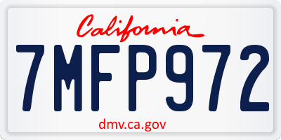 CA license plate 7MFP972