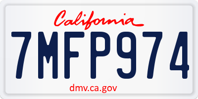 CA license plate 7MFP974
