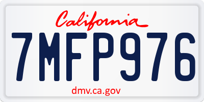 CA license plate 7MFP976