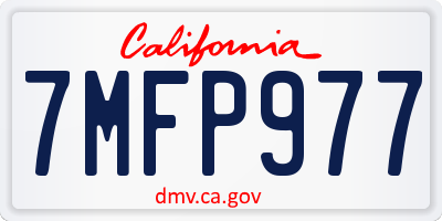 CA license plate 7MFP977