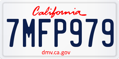 CA license plate 7MFP979