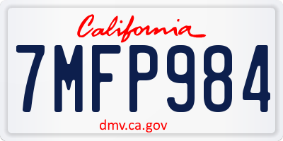 CA license plate 7MFP984