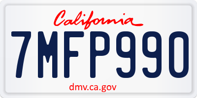 CA license plate 7MFP990