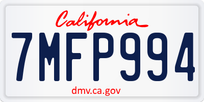CA license plate 7MFP994