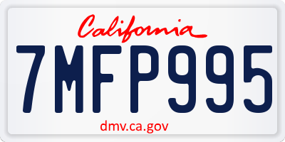 CA license plate 7MFP995