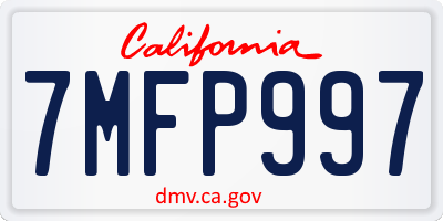 CA license plate 7MFP997
