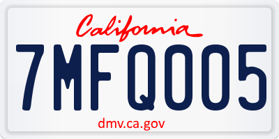 CA license plate 7MFQ005