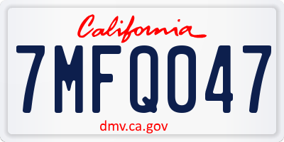 CA license plate 7MFQ047