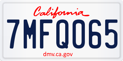 CA license plate 7MFQ065