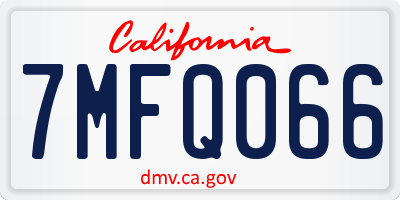 CA license plate 7MFQ066