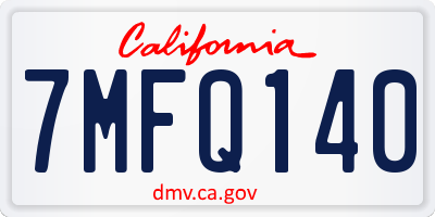 CA license plate 7MFQ140