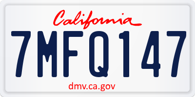 CA license plate 7MFQ147