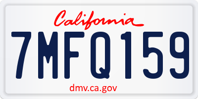 CA license plate 7MFQ159