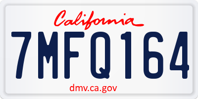 CA license plate 7MFQ164