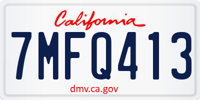 CA license plate 7MFQ413