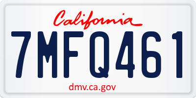 CA license plate 7MFQ461